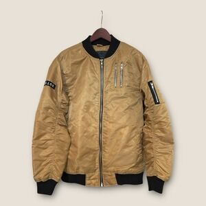 Vintage Bleecker‎ & Mercer Resistor Club Jacket 2XL Gold Black Mens Bomber NYC